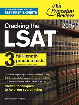 cover image of Cracking the LSAT with 3 Practice Tests, 2015 Edition